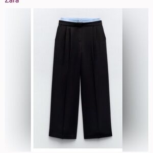 Nwot Zara black wide leg double waisted Pants